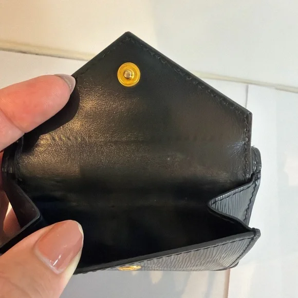 Prada Milano Black Vitello Leather Envelope Tri-Fold Wallet Made in Italy - Picture 5 of 9